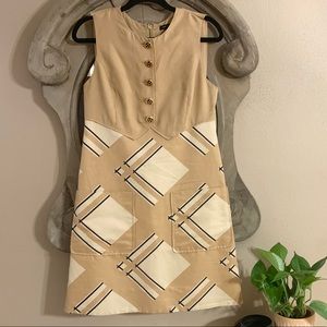 Vintage Marc by Marc Jacobs Beige/Cream/Navy Plaid  Dress, Size 6